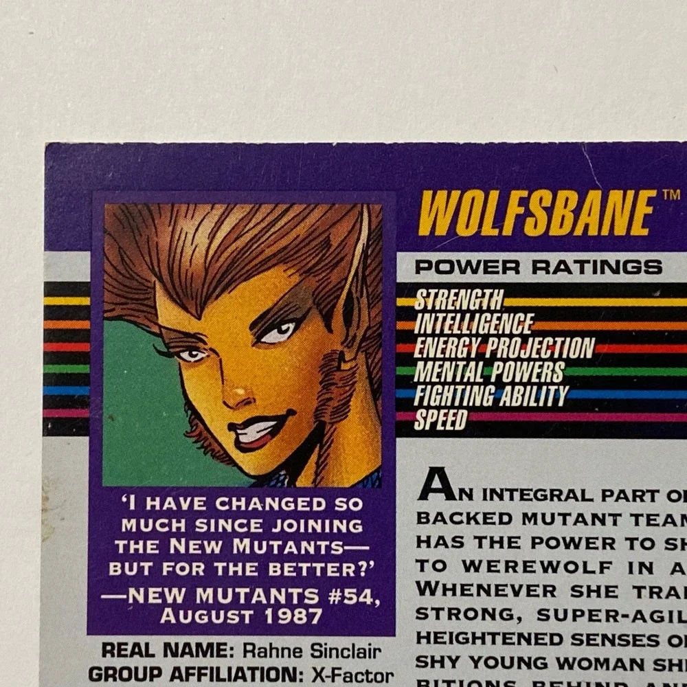 Vintage Marvel '92 Wolfsbane Impel Super Heroes Series Trading Card #29